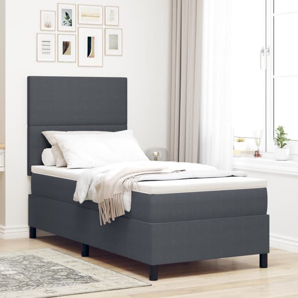 Bäddfjäder Mörkgrå och vit 80 x 200 cm Kordread tyg
