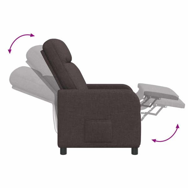 Massagefåtölj Mörkbrun Tyg