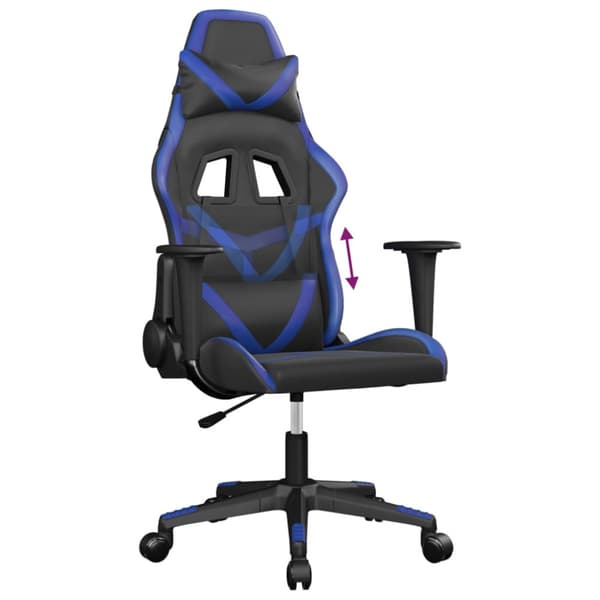 Gamingstol svart och blå konstläder