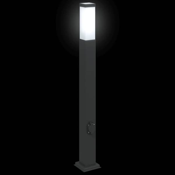 Pollare med uttag 80 cm svart IP44