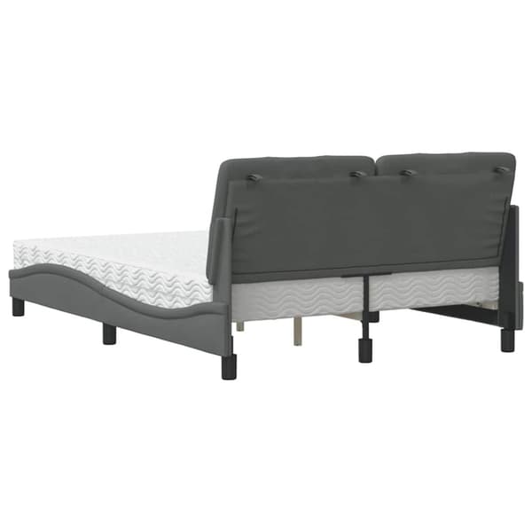 Bed with Mattress Dark Grey 120x200 cm Fabric