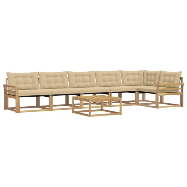 Utomhussoffset 7 pcs Vit och Beige 79 x 79 x 37 cm