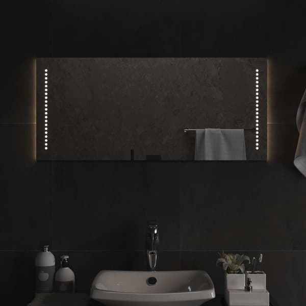 LED Badrumsspegel Transparent 90 x 40 cm härdat glas