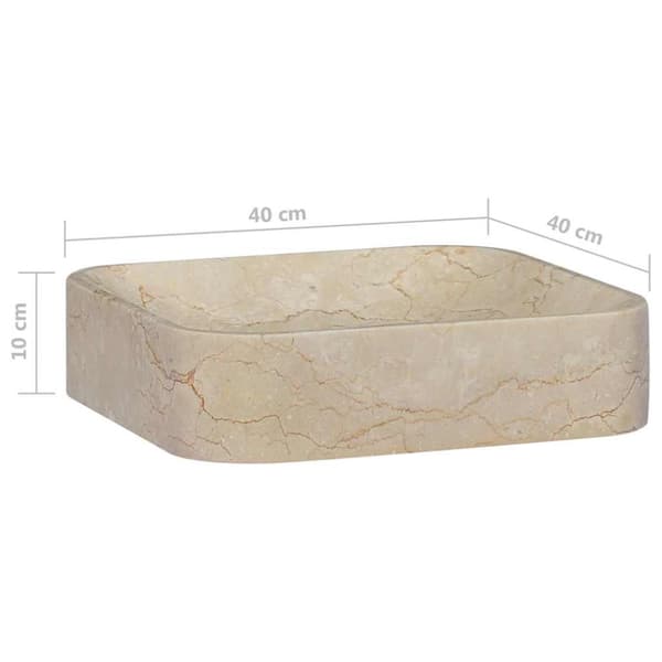 Handfat gräddvit 40x40x10 cm marmor