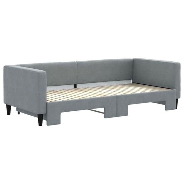 Dagbädd utdragbar ljusgrå 90x200 cm tyg