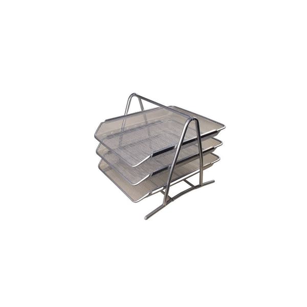 Brevkorg metall 3-facks silver