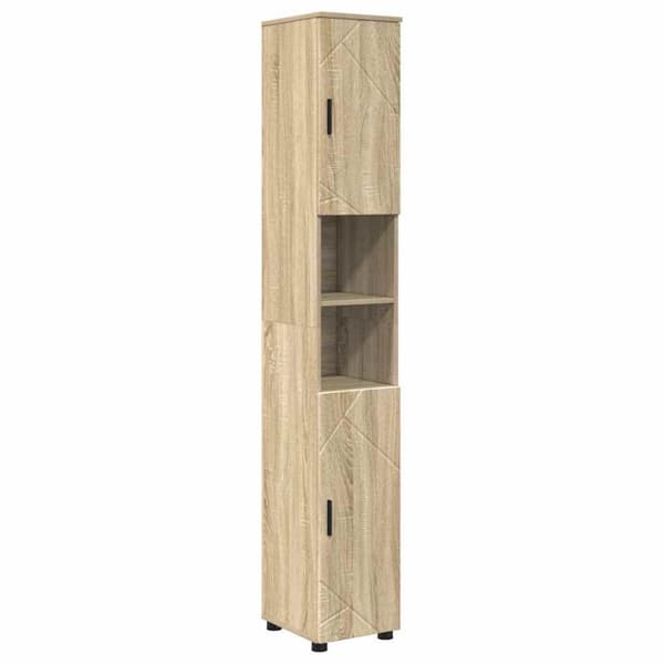 Badrumsmöbelset 5 pcs Sonoma-ek Konstruerat trä & Metall