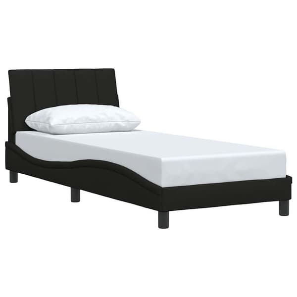 Bed Frame without Mattress "Hanko" Black 90x190 cm Fabric