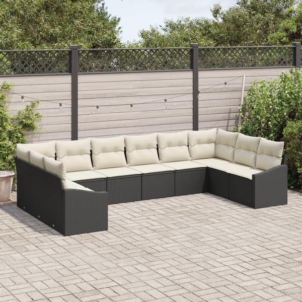 Soffset med kudde 10 pcs Svart konstrotting