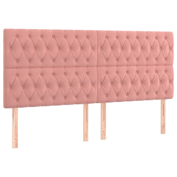 Ramsäng med madrass rosa 200x200 cm sammet