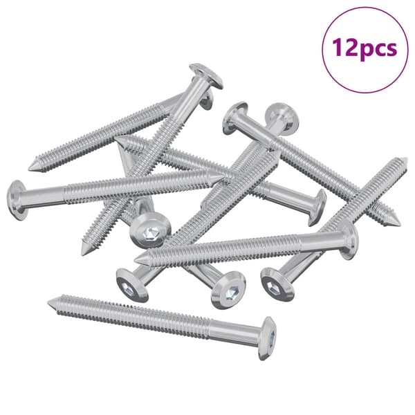 Möbelskruvar 12 pcs Silver M6 x 60 mm Stål