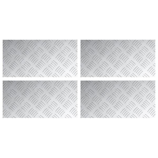 Trappsteg Rektangulär 4 pcs Silver 40 x 20 cm Aluminium