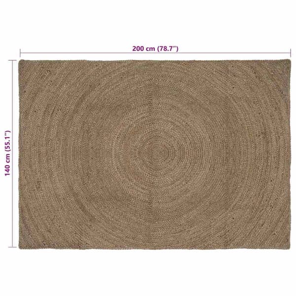 Områdesmattor Rektangulär Grå 140 x 200 cm Jute