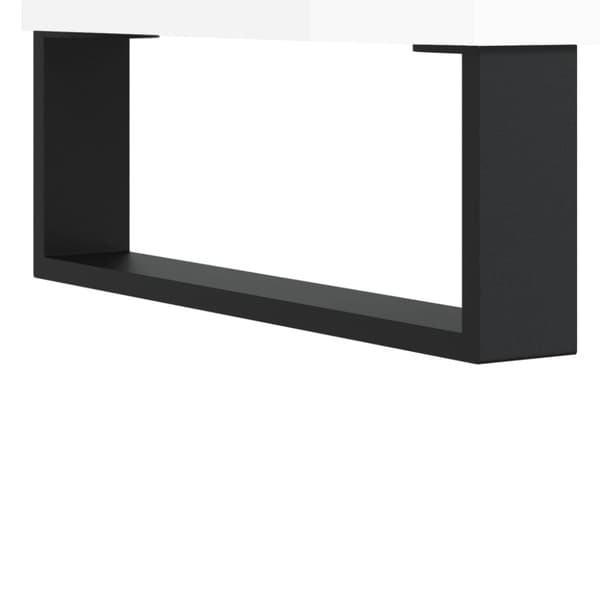 Stereobänk vit högglans 85x38x48 cm konstruerat trä