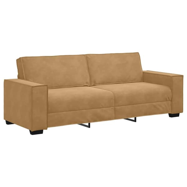 3-sitssoffa brun 220x78x84 cm sammet