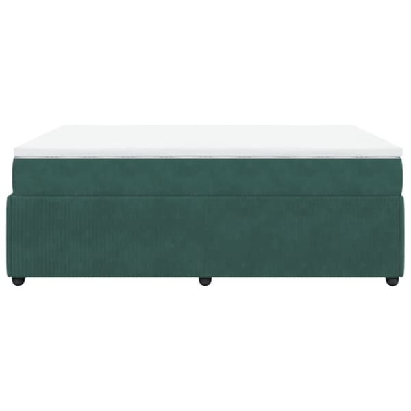 Ramsäng med madrass mörkgrön 140x190 cm sammet