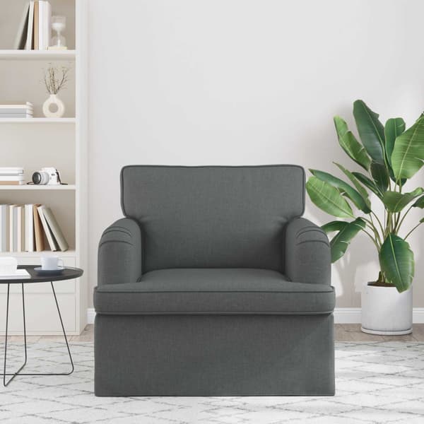 Soffa Mörkgrå 84 x 80 x 85 cm tyg