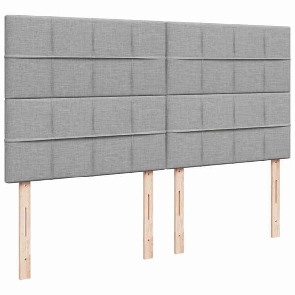 Ramsäng med madrass ljusgrå 180x200 cm tyg