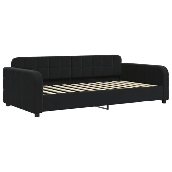 Dagbädd utdragbar svart 90x200 cm sammet