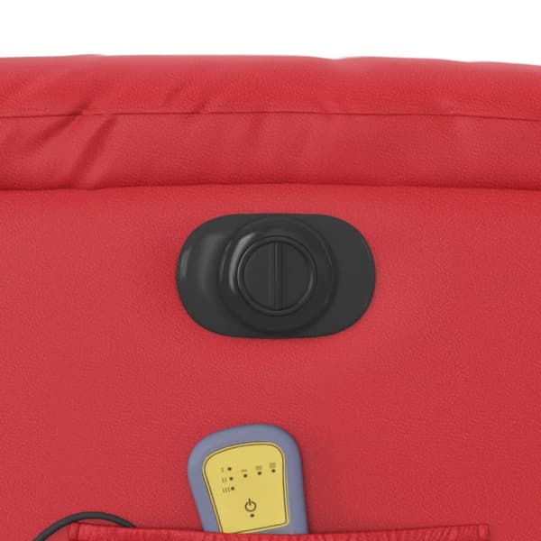 Elektrisk massagefåtölj röd konstläder
