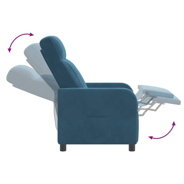 Recliner Blå Sammet (V)
