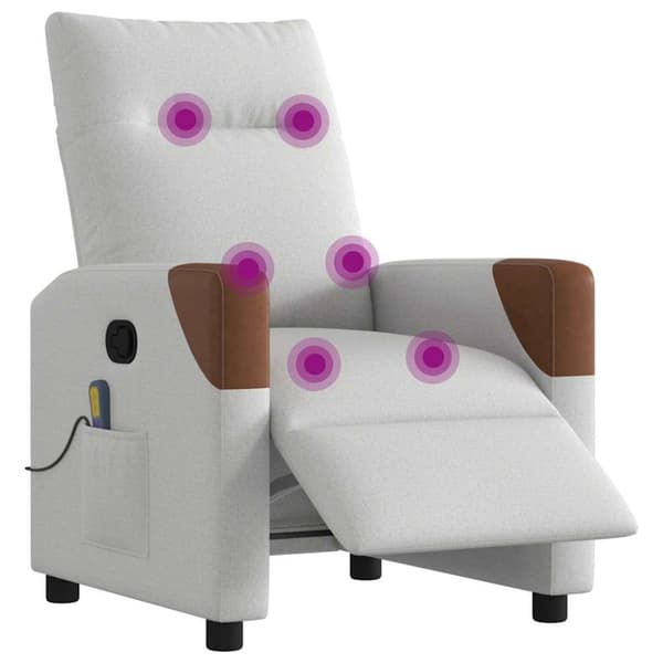Elektrisk massagefåtölj molngrå tyg