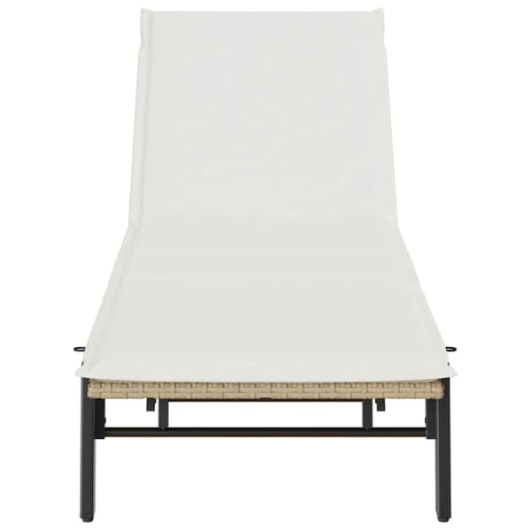 Solsäng med dyna beige konstrotting