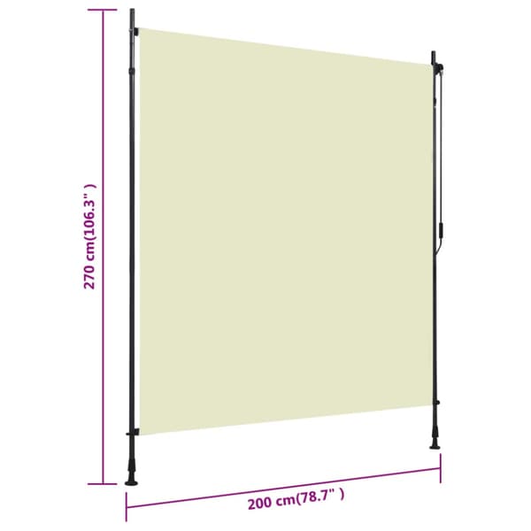 Rullgardin utomhus 200x270 cm gräddvit