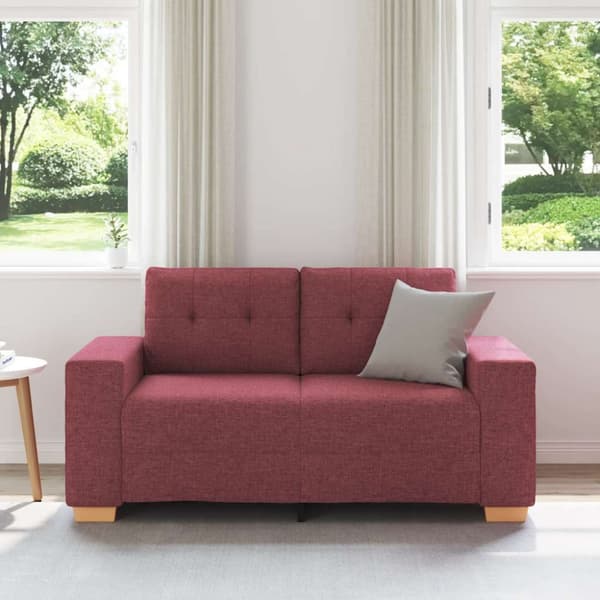 Tvåsitssoffa vinröd 160x77x82 cm tyg