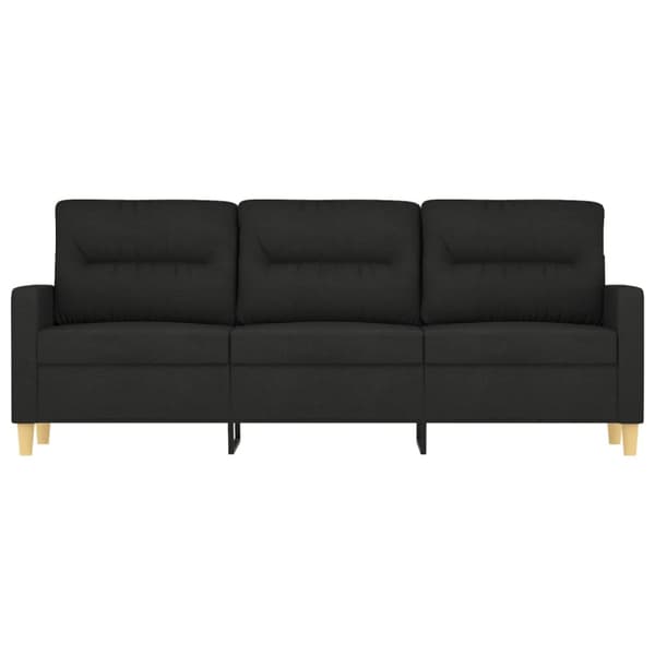 3-sitssoffa svart 180 cm tyg