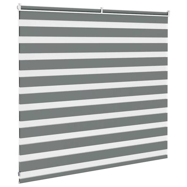 Rullgardin zebra mörkgrå 155x100 cm tyg bredd 150,9cm polyester