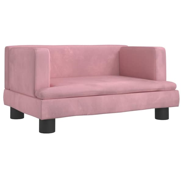 Barnsoffa rosa 60x40x30 cm sammet