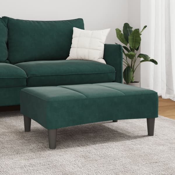 Fotpall mörkgrön 77x55x31 cm sammet