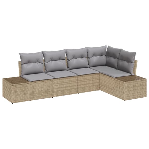 Trädgårdsoffset 5 pcs Beige konstrotting