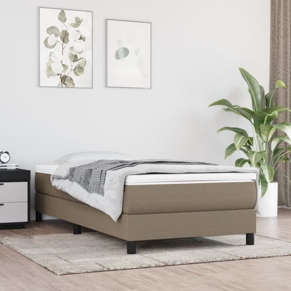 Boxspring-sängram Taupe 80x200cm tyg