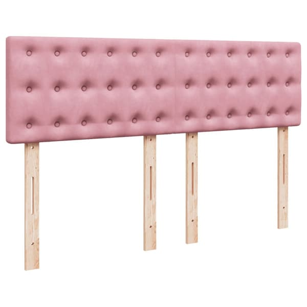 Ramsäng med madrass rosa 140x200 cm sammet
