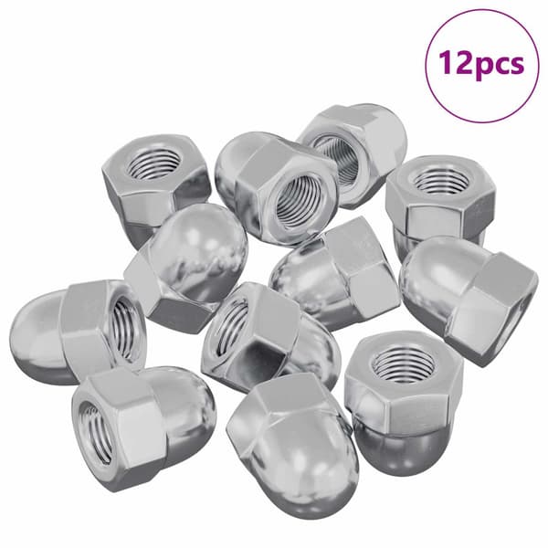 Muttern 12 pcs Silver M6 x 10 mm Järn