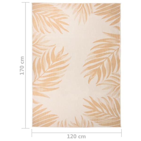 Utomhusmatta plattvävd 120x170 cm bladmönstrad