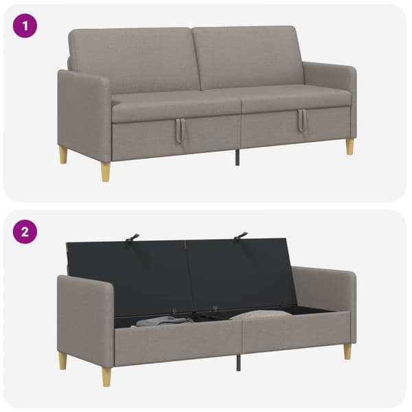 Soffa med förvaring Taupe 192 x 78 x 87 cm Polyester