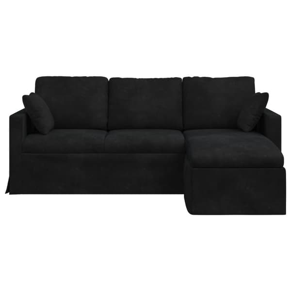 Soffa Svart 198 x 134 x 80 cm Sammet
