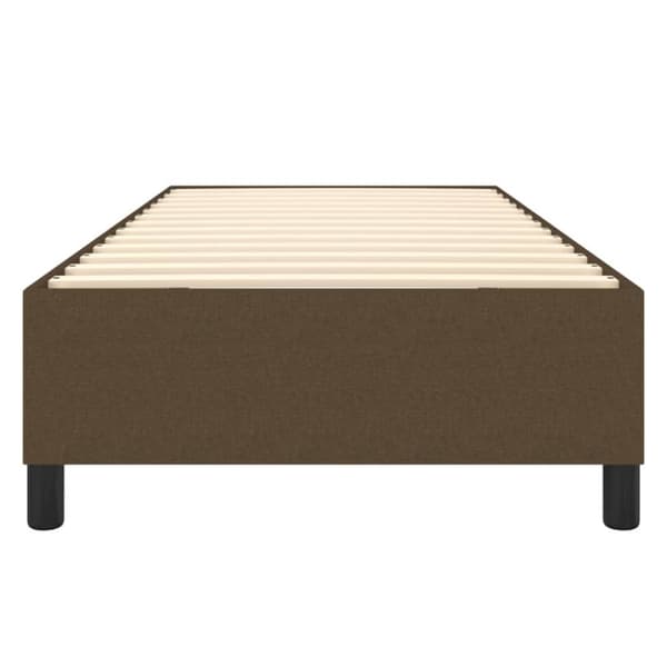Boxspring-sängram mörkbrun 90x190 cm tyg