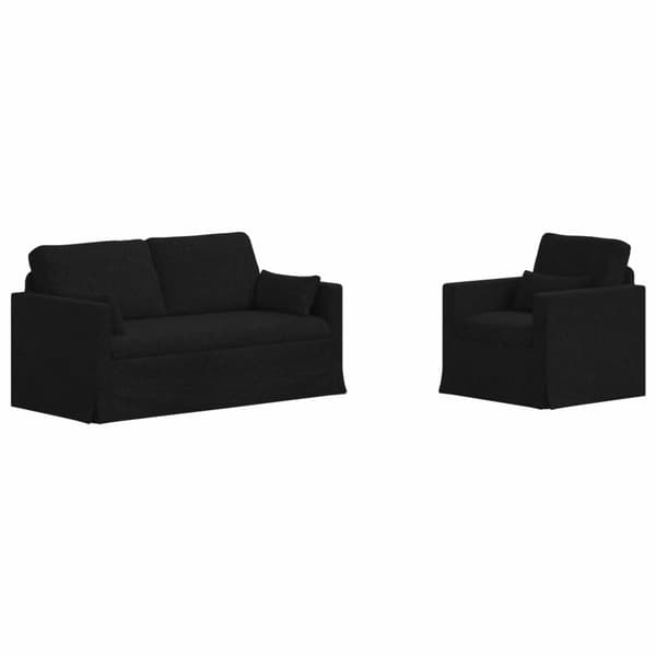 Soffset 2 pcs Svart 158 x 78 x 80 cm tyg