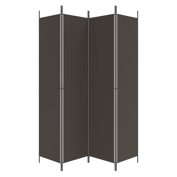 Rumsavdelare 4 paneler brun 200x220 cm tyg