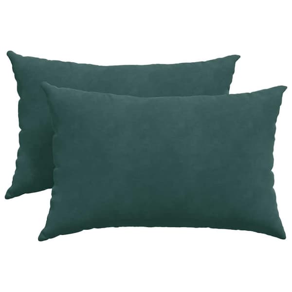 Sofakuddar 2 pcs Mörkgrön 60 x 40 cm Kordread tyg