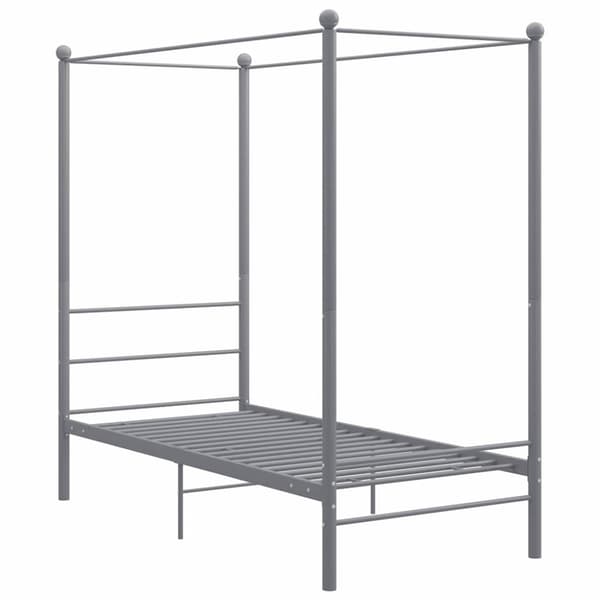 Himmelsäng grå metall 90x200 cm