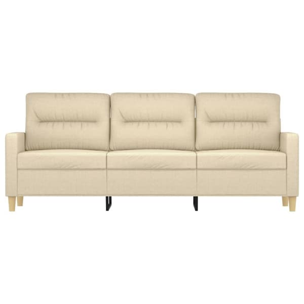 3-sitssoffa gräddvit 180 cm tyg