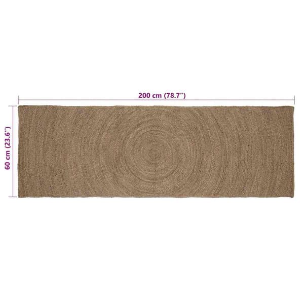 Områdesmattor Rektangulär Grå 60 x 200 cm Jute