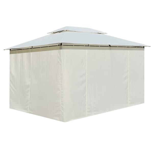 Paviljong med draperier 4x3 m vit