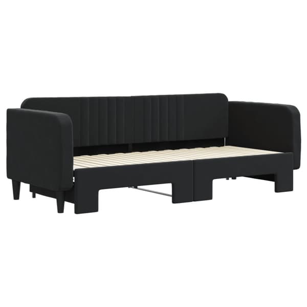 Dagbädd utdragbar svart 80x200 cm sammet
