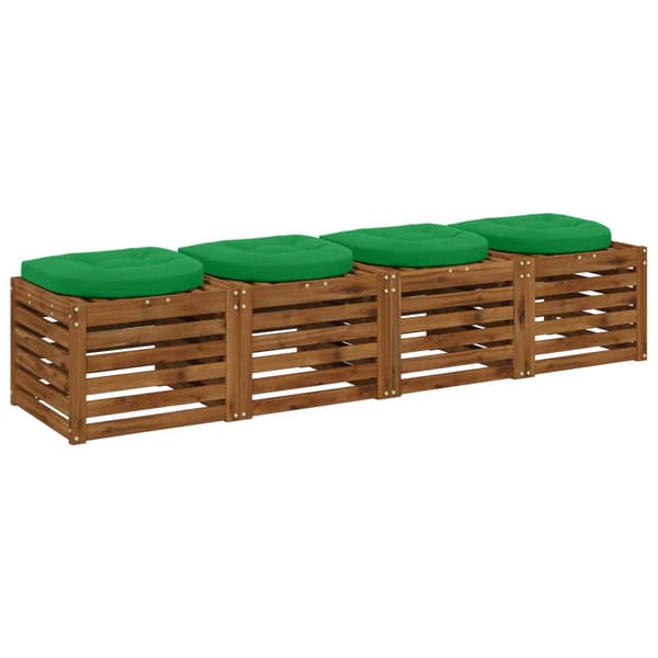 4-delade Sittdynor 4 st 100% Polyester Grön 45 x 45 x 5 cm